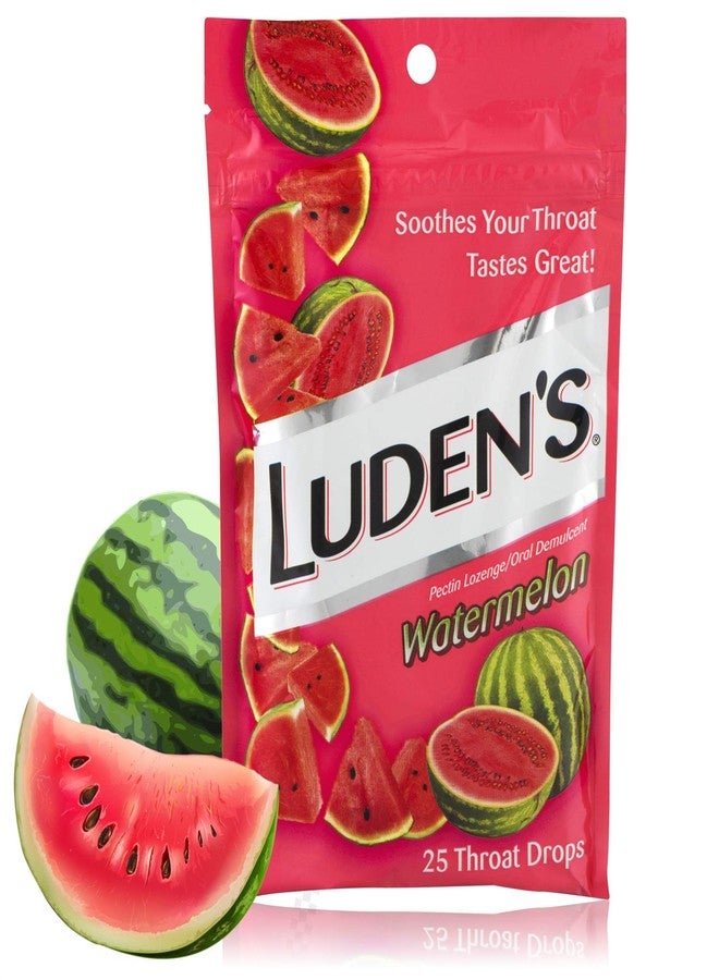 Luden's Watermelon Cough Throat Drops, Pectin Lozenge/Oral Demulcent, 25-Count Per Pack (3-Packs Total) - Image 2